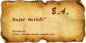 Bajer Anikó névjegykártya